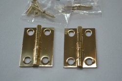 1'' Polished Solid Brass Hinges (pair)